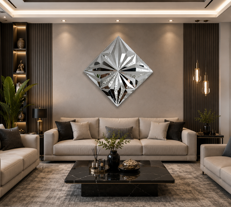 دیوارکوب آینهکاری ۳۳×۳۳ مدل آینهای